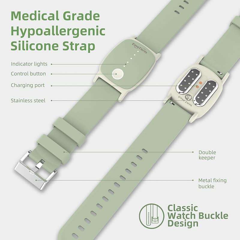EmeTerm Explore FDA-cleared Anti-Nausea Wristband IP67 Waterproof Morning Motion Travel Sickness Relief Classic Strap Design (Mint Green-Extra 2pack Conductive Gel) - Image 6