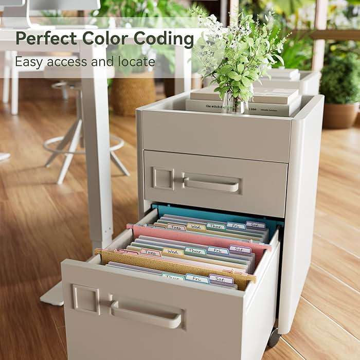 EcoStash Wheat Straw Expanding Hanging File Folders, 3 Color File Organizer, 1.2" Accordion Pockets, Large Capacity, Letter Size for Filing Cabinet, 100% BPA Free, Return to Nature, Healthy Living - Image 2