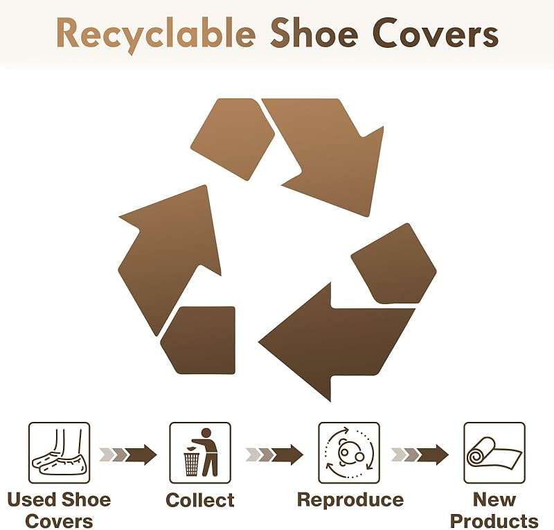 Disposable Shoe Covers 100 Pack (50 Pairs) | Non-Slip, Durable Non-Woven Fabric Boot Covers for Indoors, X-Large Recyclable Shoe Protectors, Stretchable Fits Up to Size 13 US Men & Work Boots - Image 8