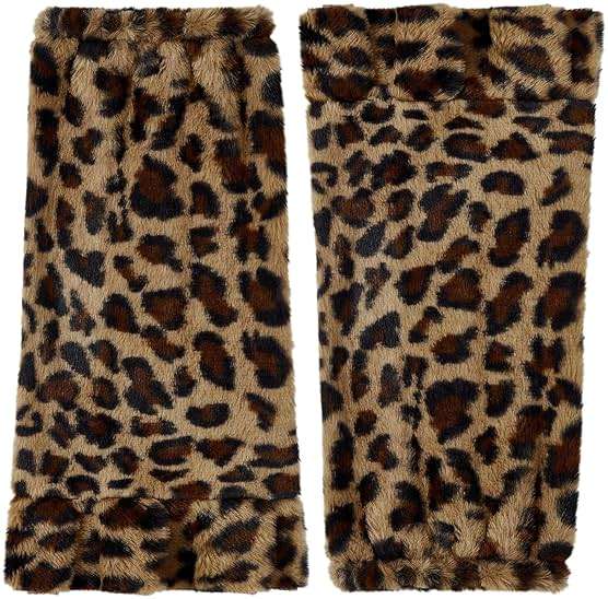Zando Furry Faux Fur Leg Warmers for Women - Soft Fluffy Legwarmer Winter Boot Cuffs Covers for Daily Halloween Santa Costume - Image 8