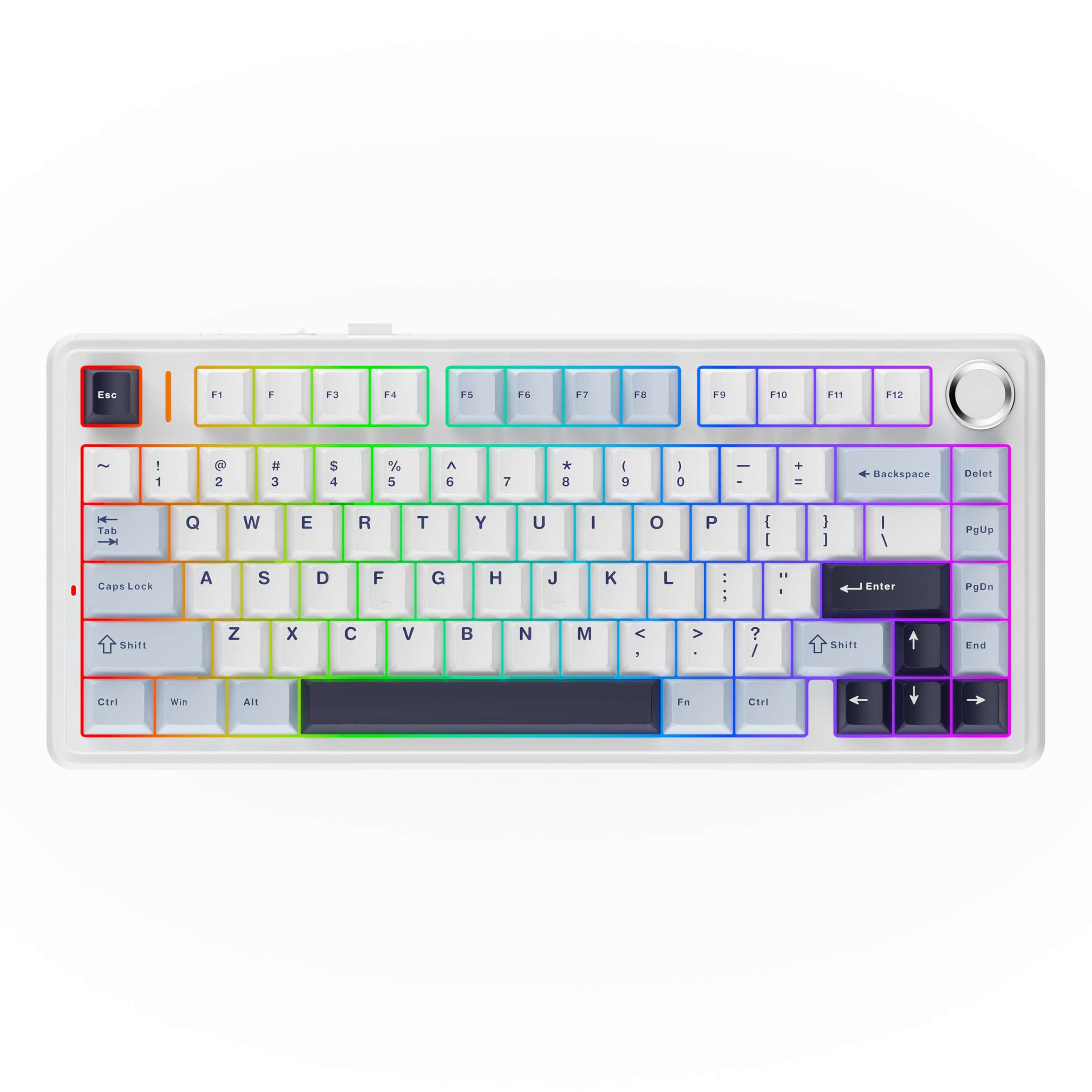 EPOMAKER x Aula F75 Gasket Mechanical Keyboard, 75% Wireless Hot Swappable Gaming Keyboard with Five-Layer Padding&Knob, BT/2.4GHz/USB-C, RGB (Light Blue, LEOBOG Reaper Switch) - Image 1
