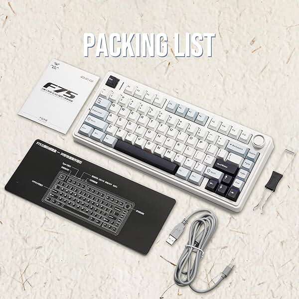 EPOMAKER x Aula F75 Gasket Mechanical Keyboard, 75% Wireless Hot Swappable Gaming Keyboard with Five-Layer Padding&Knob, BT/2.4GHz/USB-C, RGB (Light Blue, LEOBOG Reaper Switch) - Image 9