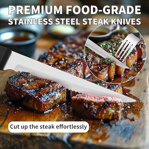 53PCS Silverware Set for 8 with Flatware Drawer Organizer, Stainless Steel Cutlery Set with Steak Knives, Include Spoons and Forks Set & Serving Utensils, Mirror Polished, Dishwasher Safe - Image 5