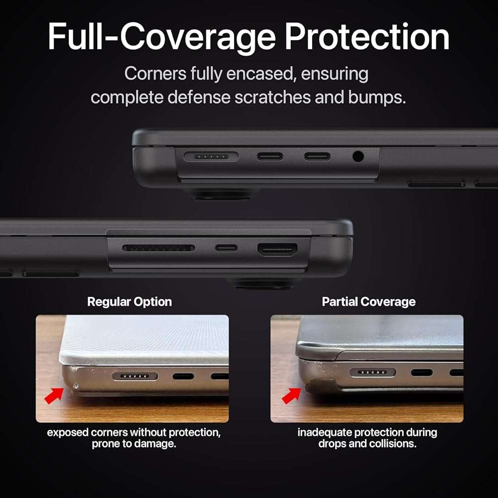 Soonjet Invisible Armor for MacBook Pro 14 inch Case M5 M4 M3 M2 2026-2021 | 100% Color Match, Matte Space Black Clear, Protective Hard Shell Laptop Cover, Ultra Thin, Anti Crack Fingerprint Scratch - Image 2
