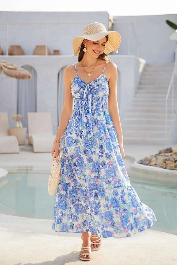 GRACE KARIN Womens Summer Floral Maxi Dresses 2026 Long Flowy Boho Dress Beach Vacation Sundresses Casual Clothes with Pocket - Image 4