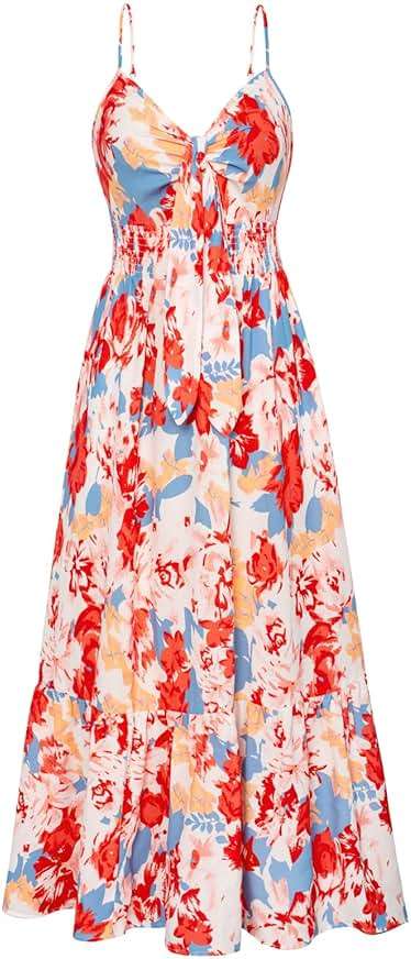 GRACE KARIN Womens Summer Floral Maxi Dresses 2026 Long Flowy Boho Dress Beach Vacation Sundresses Casual Clothes with Pocket - Image 1