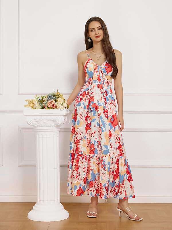 GRACE KARIN Womens Summer Floral Maxi Dresses 2026 Long Flowy Boho Dress Beach Vacation Sundresses Casual Clothes with Pocket - Image 4