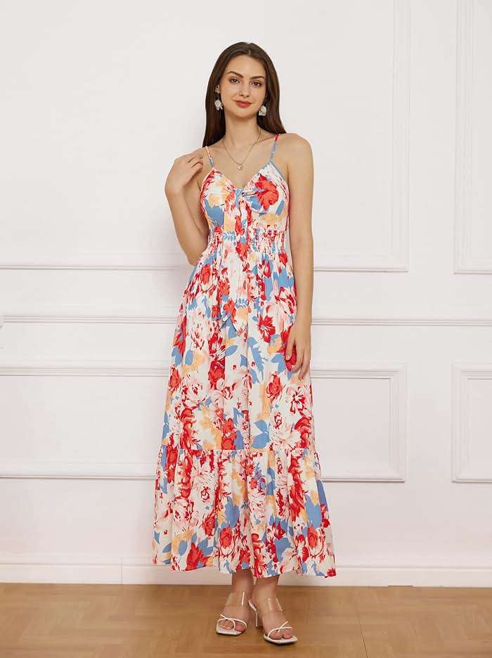 GRACE KARIN Womens Summer Floral Maxi Dresses 2026 Long Flowy Boho Dress Beach Vacation Sundresses Casual Clothes with Pocket - Image 5