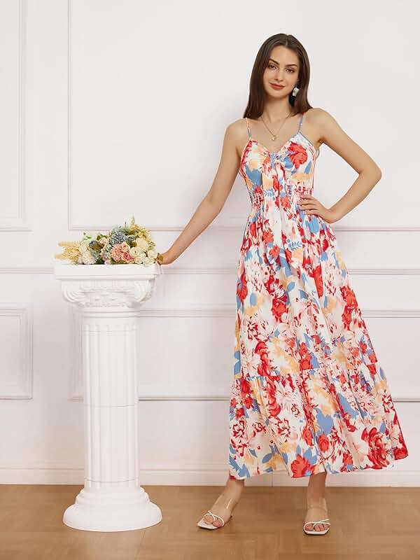 GRACE KARIN Womens Summer Floral Maxi Dresses 2026 Long Flowy Boho Dress Beach Vacation Sundresses Casual Clothes with Pocket - Image 6