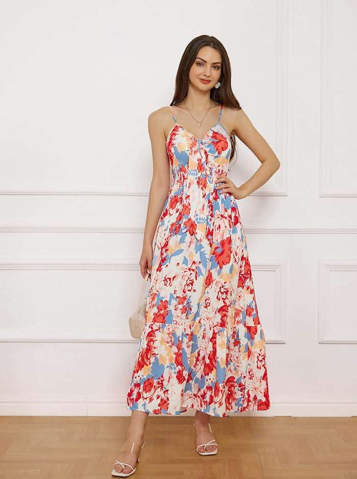 GRACE KARIN Womens Summer Floral Maxi Dresses 2026 Long Flowy Boho Dress Beach Vacation Sundresses Casual Clothes with Pocket - Image 7