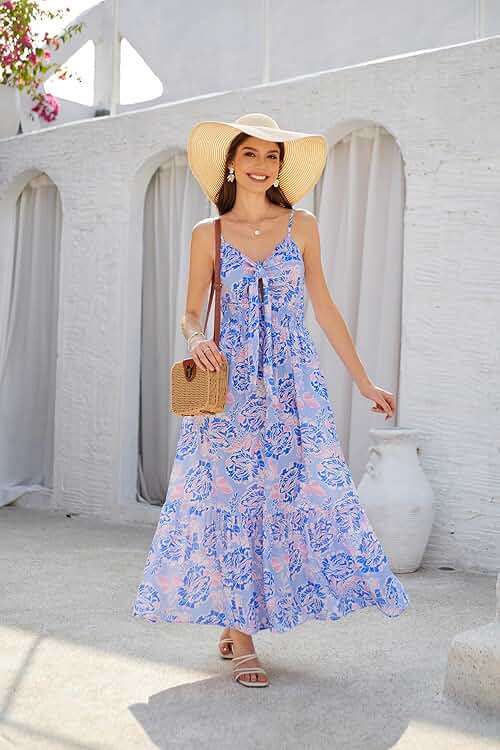 GRACE KARIN Womens Summer Floral Maxi Dresses 2026 Long Flowy Boho Dress Beach Vacation Sundresses Casual Clothes with Pocket - Image 6