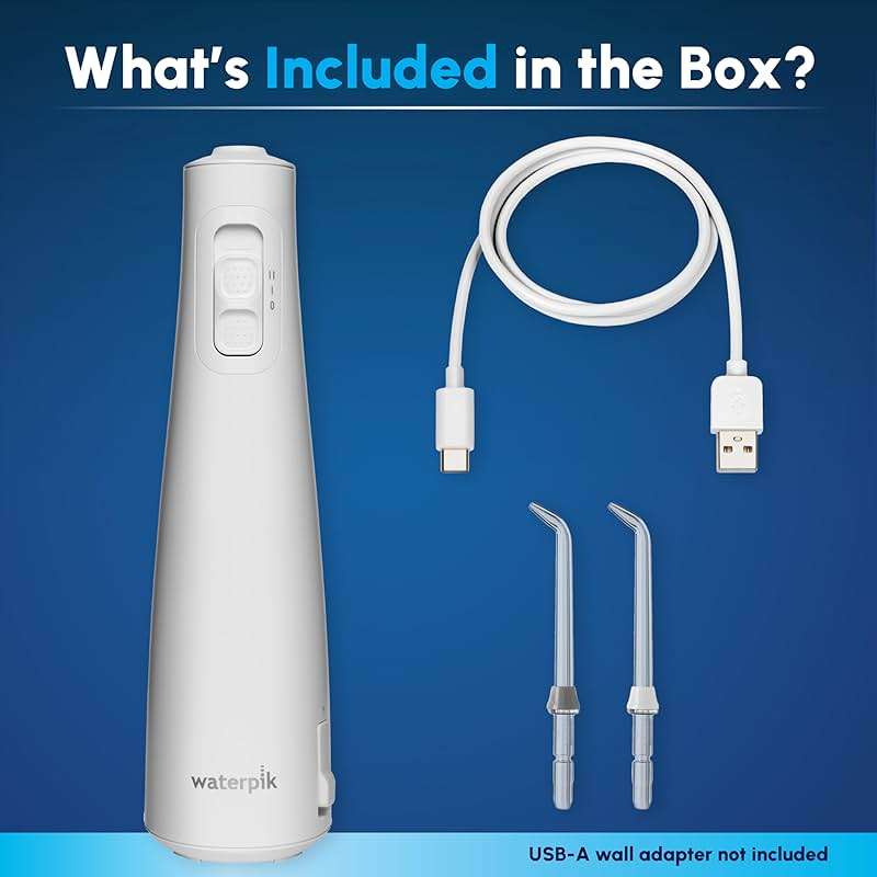 Waterpik Cordless Pulse 3100 Rechargeable Portable Water Flosser for Teeth, Gums, Braces Care and Travel with 2 Flossing Tips, Waterproof for Shower Use, ADA Accepted, WF-20 White, Amazon Exclusive - Image 4