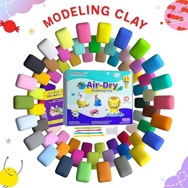Aestd-ST Air Dry Clay 66 Colors, Modeling Clay for Kids, DIY Magic Clay, Molding Clay Kit with Sculpting Tools, Non-Sticky Soft and Super Light, Arts and Crafts Gift for Boys Girls Kids - Image 3
