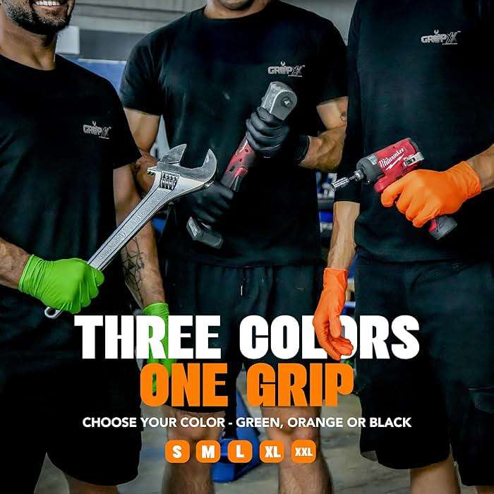 GRIPXX Herkules Grip Heavy Duty 8Mil Orange Nitrile Gloves,3D Raised Diamond Texture-Latex & Powder Free-Industrial, Mechanic (10, X-Large) - Image 7