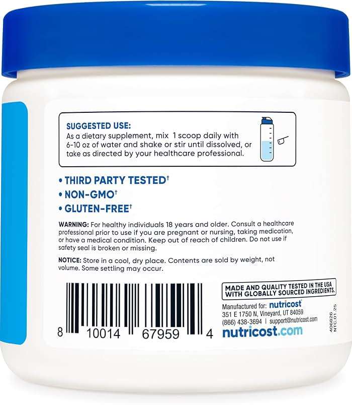 Nutricost Calcium BHB (250g) Unflavored - Calcium Ketone Salt - Non-GMO Gluten-Free - Image 4