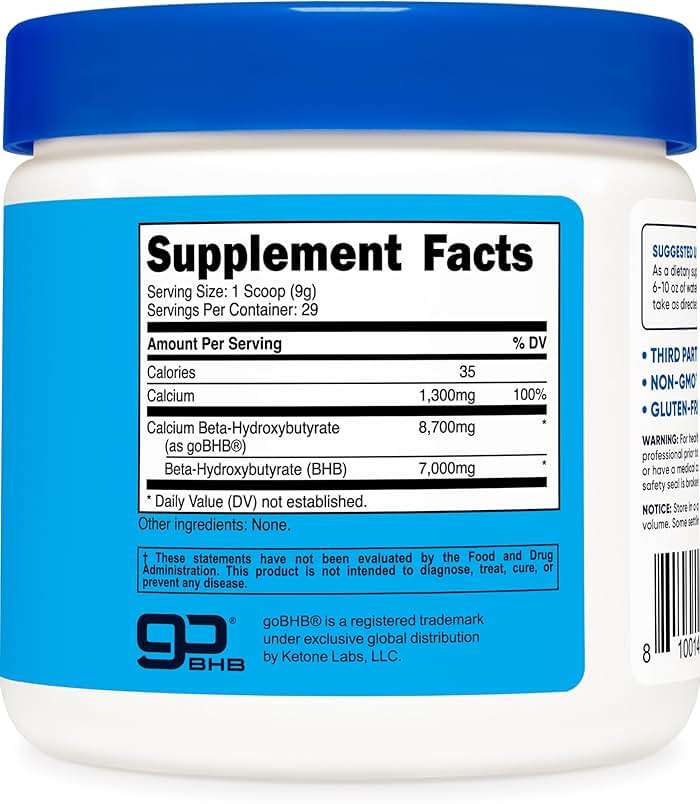 Nutricost Calcium BHB (250g) Unflavored - Calcium Ketone Salt - Non-GMO Gluten-Free - Image 5