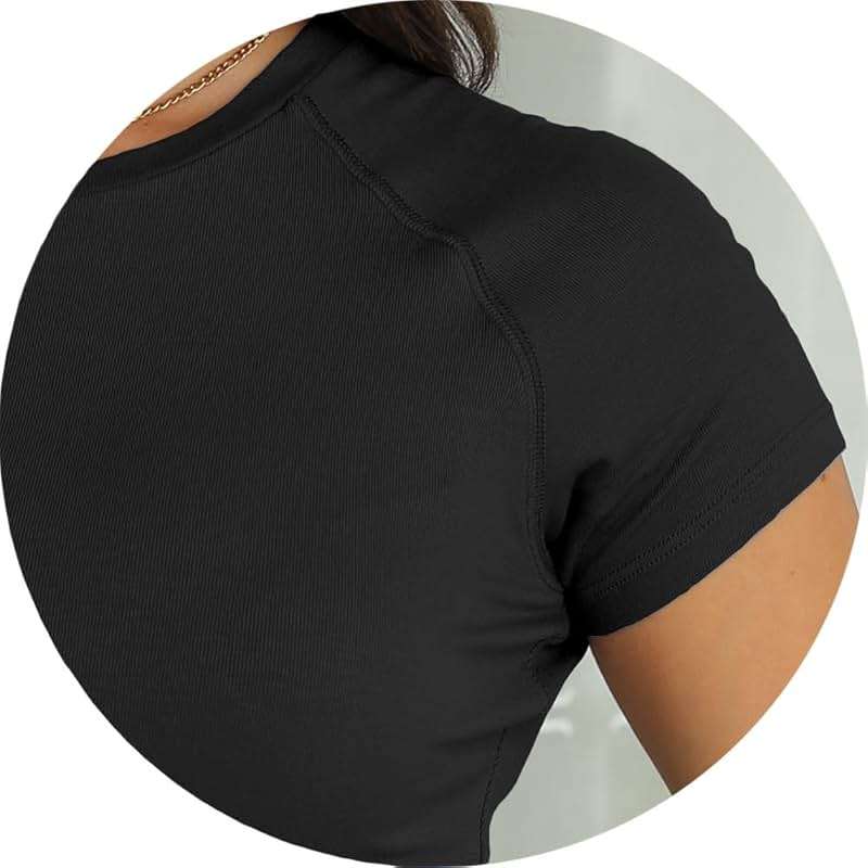 Abardsion Women Casual Raglan Sleeve Slim Fit T Shirts - 2026 Summer Crewneck Short Sleeve Basic Going Out Tops Workout - Image 4