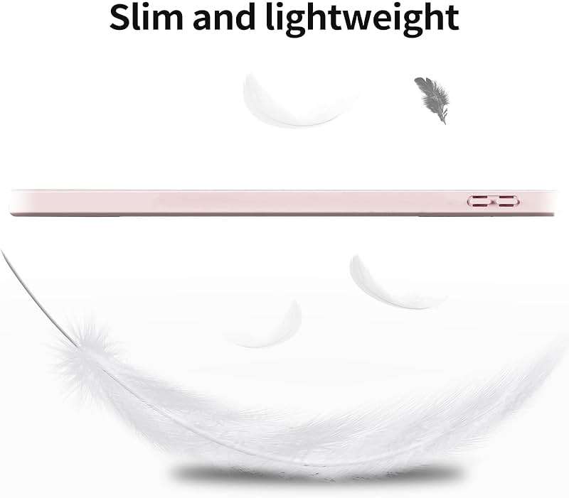 Kenke for iPad 11/10th Gen Case with Pencil Holder 11/10.9 inch 2025 A16/2022, Soft TPU Back Shell Hybrid Slim Trifold Stand Protective Cover Support Touch ID Auto Wake/Sleep (Pink) - Image 8