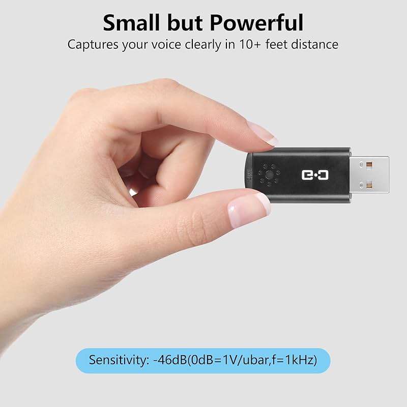 DUNGZDUZ USB Microphone for Laptop and Desktop Computer, High Sensitivity for Clear Call, Plug-and-Play, High Gain, Cordless Mini-Sized Portable, Ideal for Work & Study - Image 4
