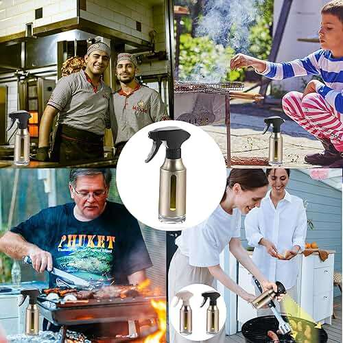 Oil Sprayer for Cooking, Olive Oil Sprayer, 180ml Oil Spray Bottle for BBQ, Roasting, Salad, Kitchen Gadgets Accessories for Air Fryer. Thick Glass, Fan mist, Strong Spray Force. (Classic, Gold) - Image 4