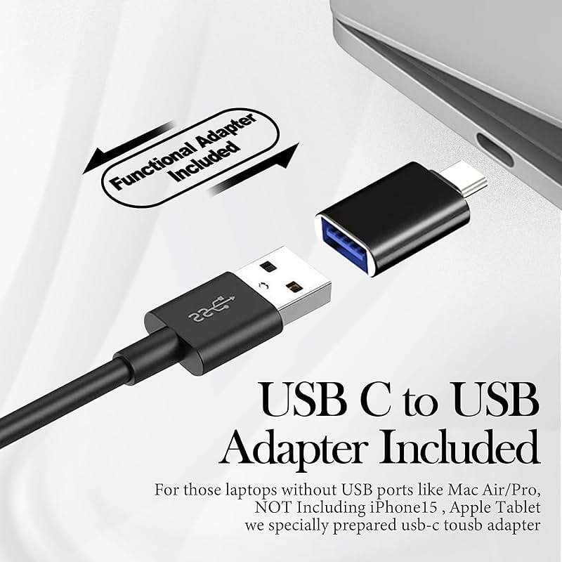 LXTNFU Computer Speakers for Desktop Monitor,Single Speakers for Desktop PC,Laptop Speaker with Loud Sound,Volume Control Easily Clamps to Monitors(USB-C to USB Adapter Included) (Black) - Image 6