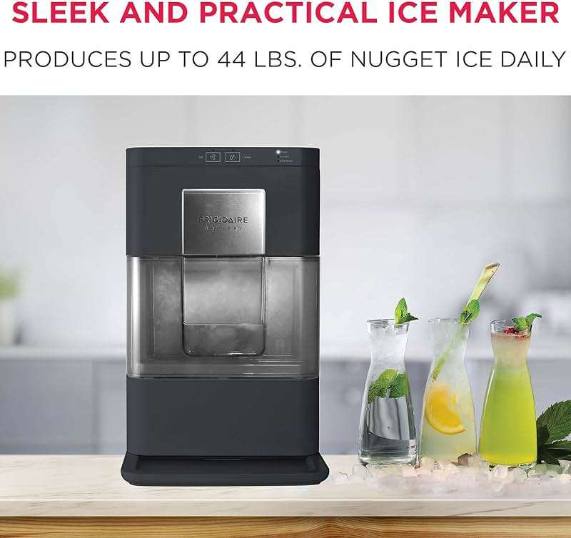 FRIGIDAIRE Gallery Countertop Crunchy Chewable Nugget Ice Maker, 44lbs per Day, Auto Self Cleaning, 2.0 Gen, Black - Image 3
