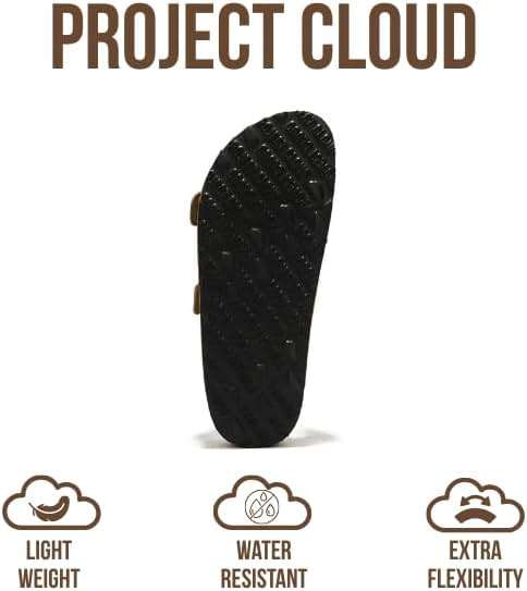 Project Cloud 100% Genuine Leather Flat Sandals For Women 2026 Cork Footbed Womens Sandals with Memory Foam and arch support Vacation Essentials Slides for Women Footwear (Venita) - Image 4