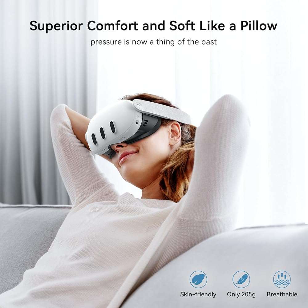 AMVR FC1 Face Pad Facial Interface Compatible with Meta Quest 3 Accessories, with PU Leather and ice Silk face Cover, NOT Compatible with Meta Quest 3S [Video Game] - Image 6