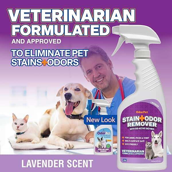 OdorPet Pet Stain Remover and Odor Eliminator - 16 Oz Ready To Use Spray, Non Staining, Professional Strength, Lavender Scent by Alpha Tech Pet - Image 2