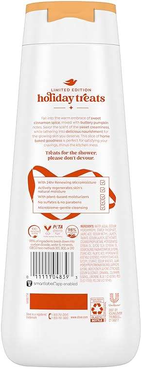 Dove Limited Edition Holiday Treats Body Wash Cinnamon Pumpkin Pie for Deep Nourishment 20 oz - Image 2