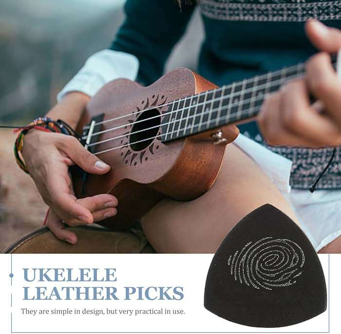 Toyvian 3 Pcs 1 Set Leather Picks Metal Guitar Bass Pick Electric Guitar Picks Multipurpose Ukelele Electric Guitar Accessories Leather Guitar Plectrums Skin Ukulele Replace - Image 5