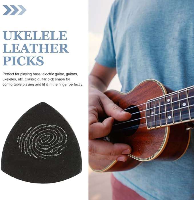 Toyvian 3 Pcs 1 Set Leather Picks Metal Guitar Bass Pick Electric Guitar Picks Multipurpose Ukelele Electric Guitar Accessories Leather Guitar Plectrums Skin Ukulele Replace - Image 6