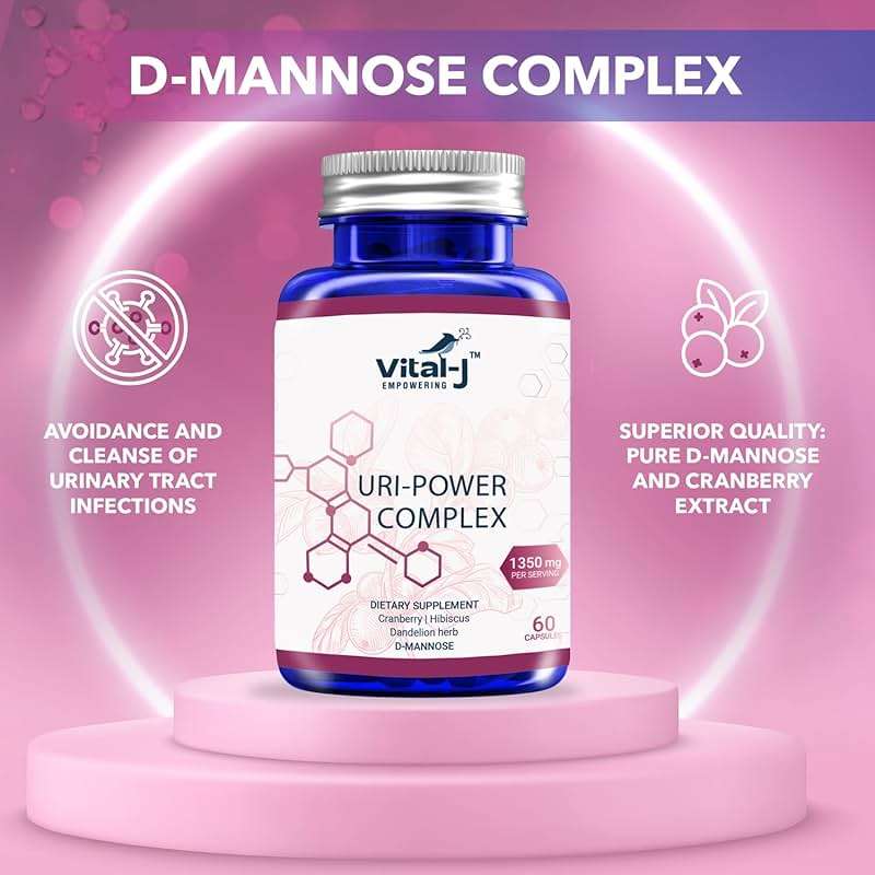 4-IN-1 URI POWER COMPLEX 1350mg - D Mannose, Cranberry, Hibiscus, and Dandelion Herb - Naturally Cleanse the Bladder and Urinary Tract 60 capsules – Specialized Approach for UTI Avoidance - Image 3