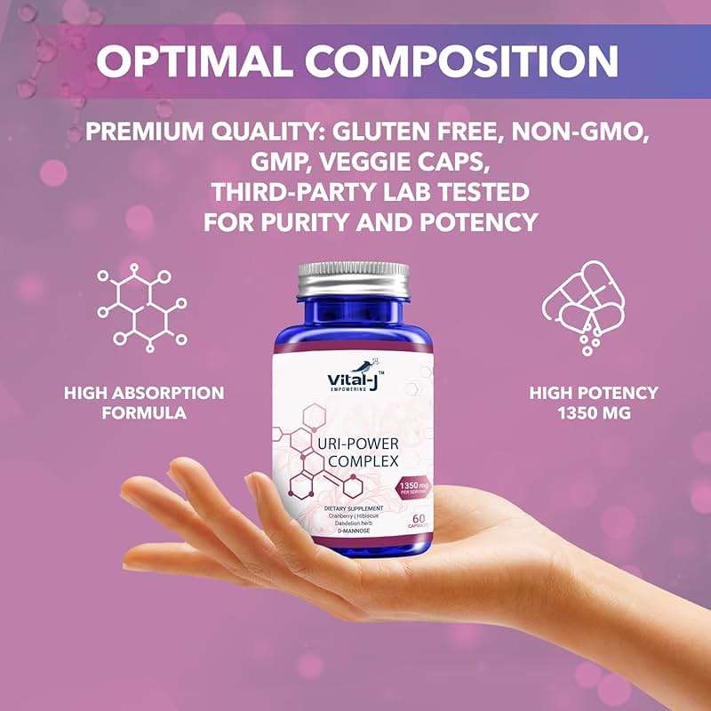 4-IN-1 URI POWER COMPLEX 1350mg - D Mannose, Cranberry, Hibiscus, and Dandelion Herb - Naturally Cleanse the Bladder and Urinary Tract 60 capsules – Specialized Approach for UTI Avoidance - Image 4