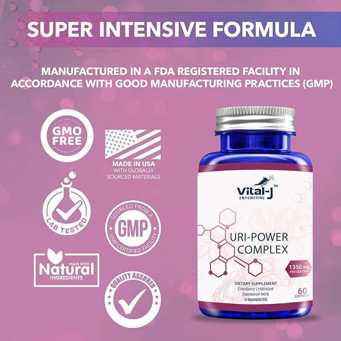 4-IN-1 URI POWER COMPLEX 1350mg - D Mannose, Cranberry, Hibiscus, and Dandelion Herb - Naturally Cleanse the Bladder and Urinary Tract 60 capsules – Specialized Approach for UTI Avoidance - Image 5