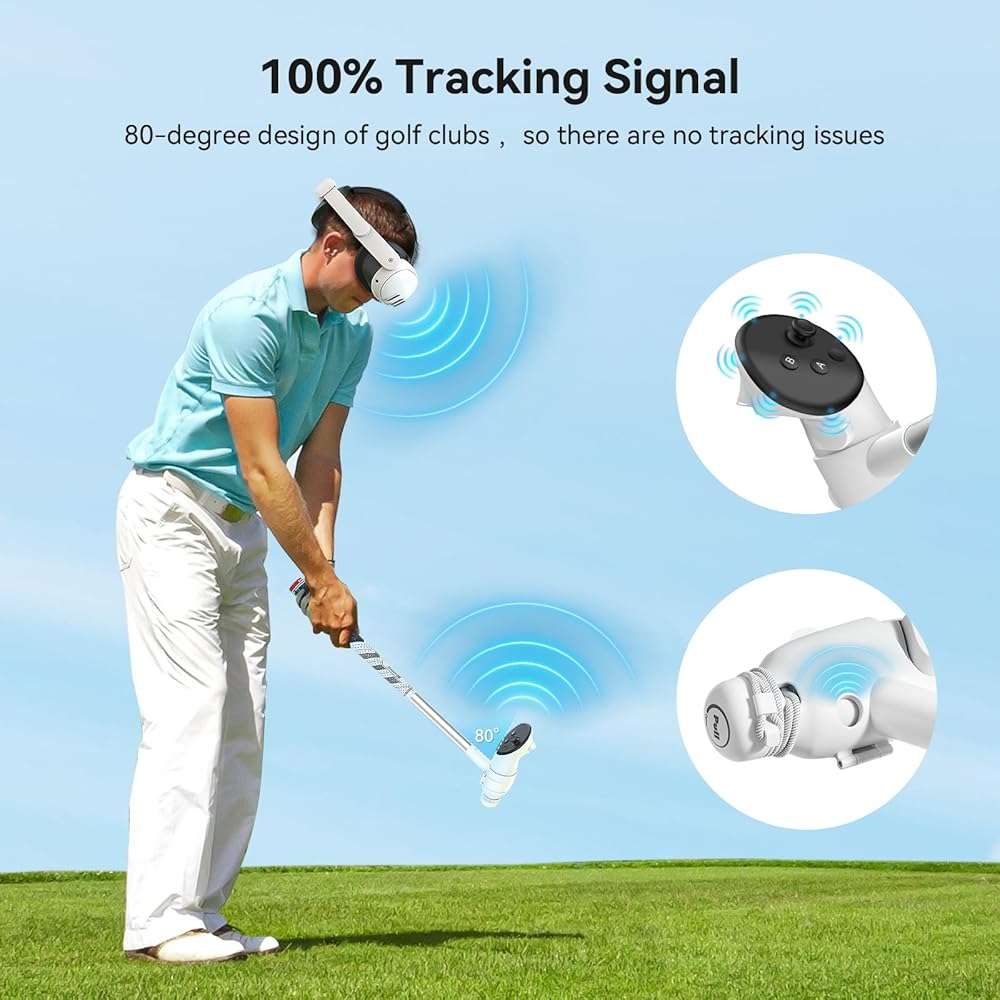 AMVR Golf Club Attachment Compatible with Meta/Oculus Quest 3S/Quest 3, Non-Slip VR Golf Handle Grip for Golf (VR Golf Club) (15.7 Inch Golf Club) - Image 3