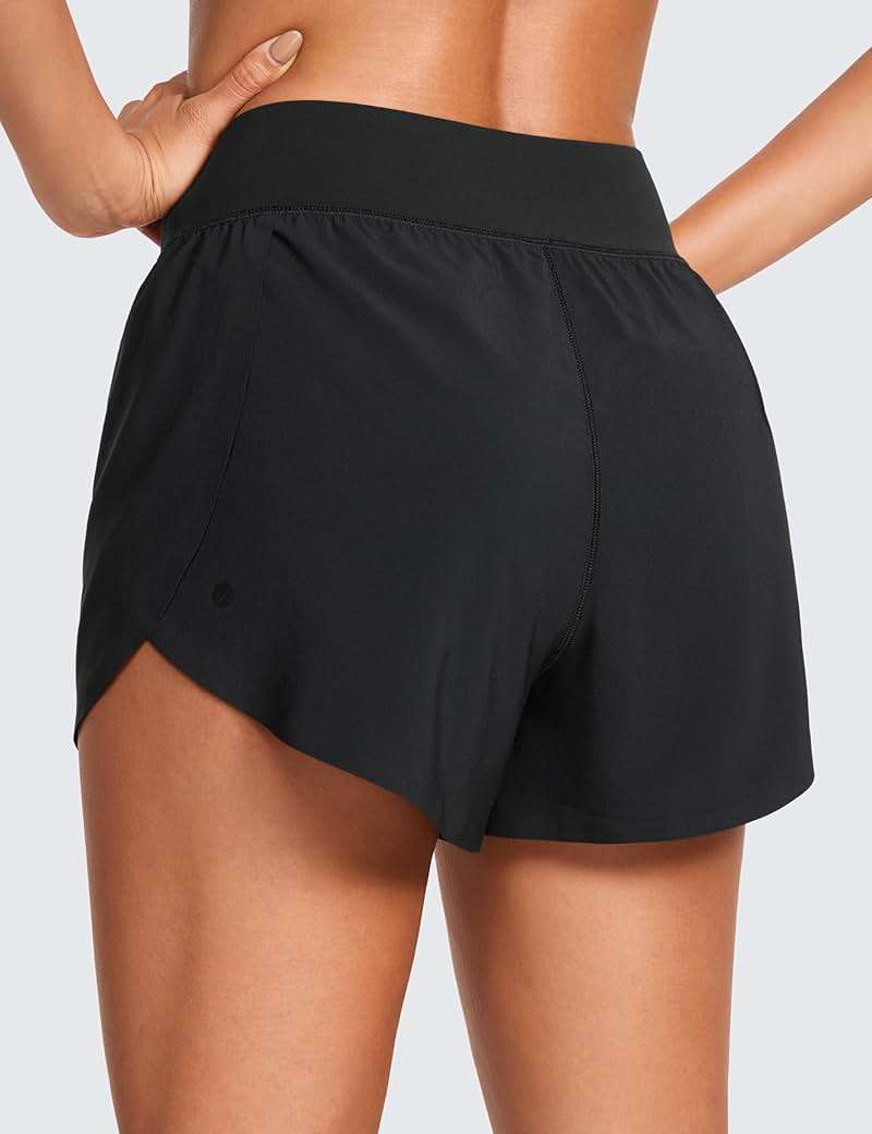 CRZ YOGA High Waisted Split Running Shorts for Women 3" - Comfy Mesh Liner for Workout Athletic Gym Track Quick Dry - Image 2