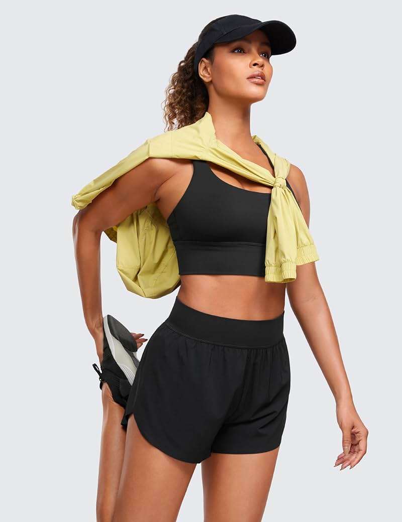 CRZ YOGA High Waisted Split Running Shorts for Women 3" - Comfy Mesh Liner for Workout Athletic Gym Track Quick Dry - Image 3