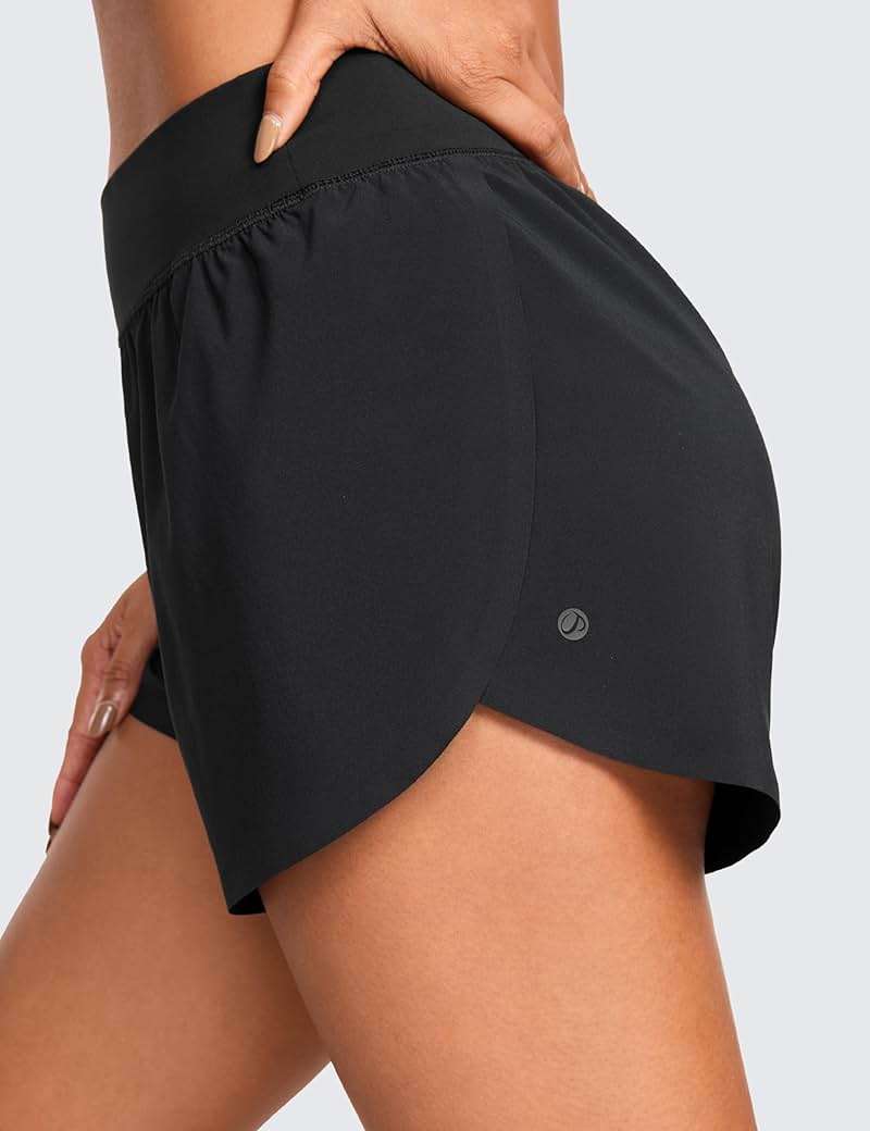 CRZ YOGA High Waisted Split Running Shorts for Women 3" - Comfy Mesh Liner for Workout Athletic Gym Track Quick Dry - Image 4