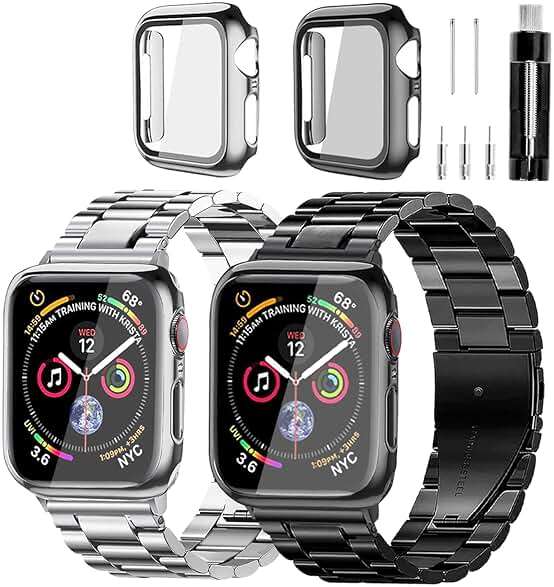 REASDEN Stainless Steel Band and Case Compatible With Apple Watch Iwatch Ultra Series 11 10 9 8 7 6 5 4 3 2 1 SE 49mm 45mm 46mm 44mm 42mm 41mm 40mm 38mm,Men Women Classic Classy Metal Business - Image 1