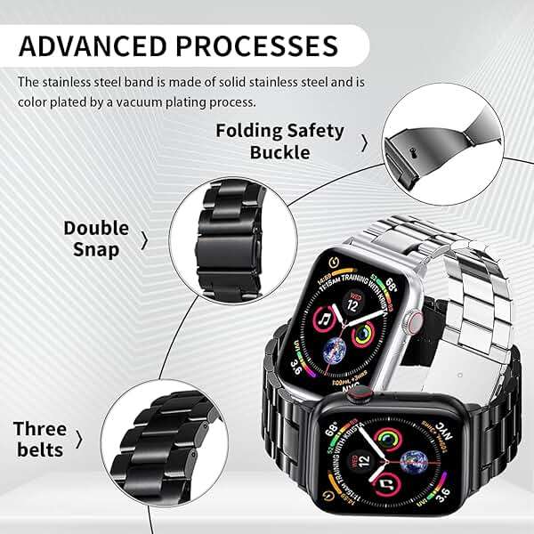 REASDEN Stainless Steel Band and Case Compatible With Apple Watch Iwatch Ultra Series 11 10 9 8 7 6 5 4 3 2 1 SE 49mm 45mm 46mm 44mm 42mm 41mm 40mm 38mm,Men Women Classic Classy Metal Business - Image 3