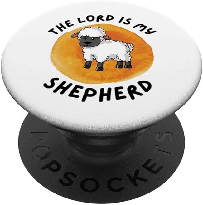 Psalm 23 For Kids Cute Sheep The Lord Is My Shepherd Bible PopSockets Standard PopGrip - Image 1