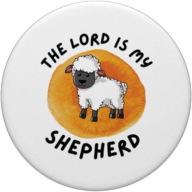 Psalm 23 For Kids Cute Sheep The Lord Is My Shepherd Bible PopSockets Standard PopGrip - Image 3