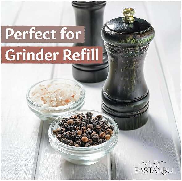 Eastanbul Salt and Pepper for Grinder Refill, Peppercorns Whole 6oz, Pink Himalayan Salt 12.3oz, Peppercorns for Grinder Refill, Himalayan Pink Salt and Pepper, Spice Buddies Series, Gift Box - Image 3