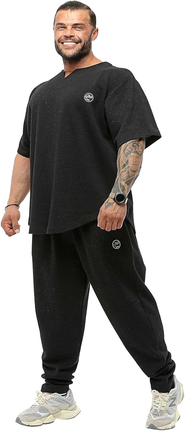 Men's Oversize T-Shirt, Bodybuilding, Lifting Cardio Rag Top Thick Fabric Textured Active T-Shirt - Image 6