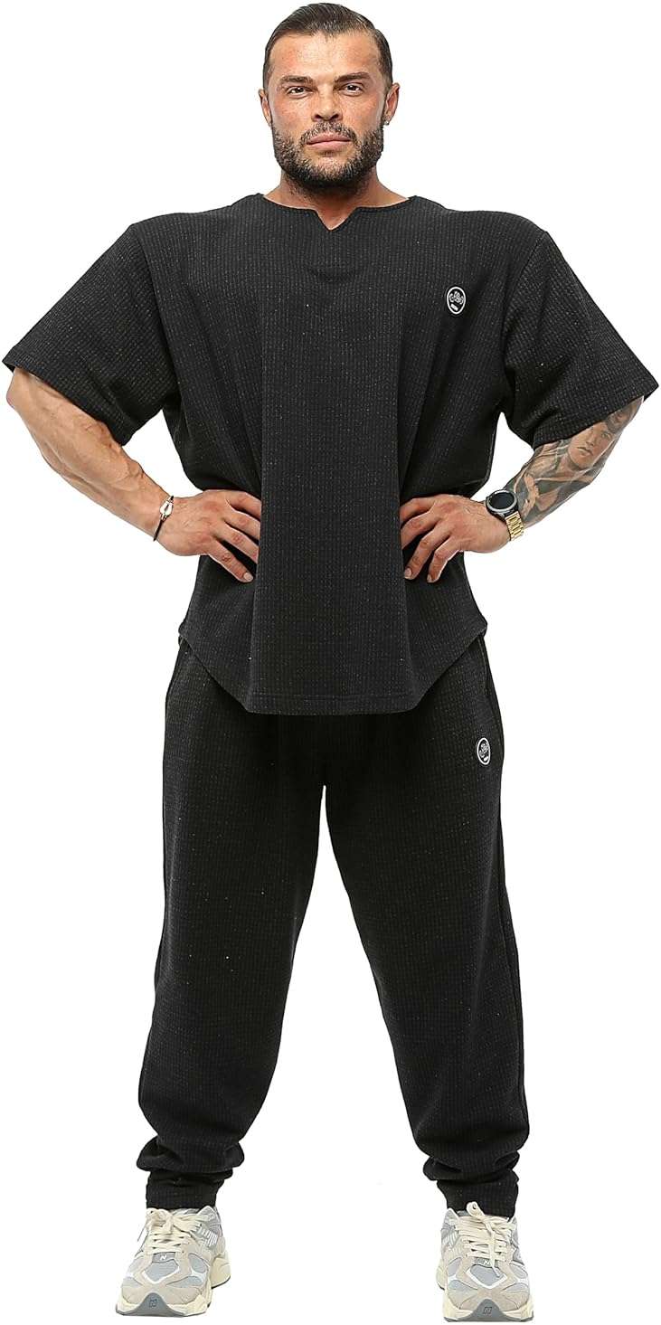 Men's Oversize T-Shirt, Bodybuilding, Lifting Cardio Rag Top Thick Fabric Textured Active T-Shirt - Image 7