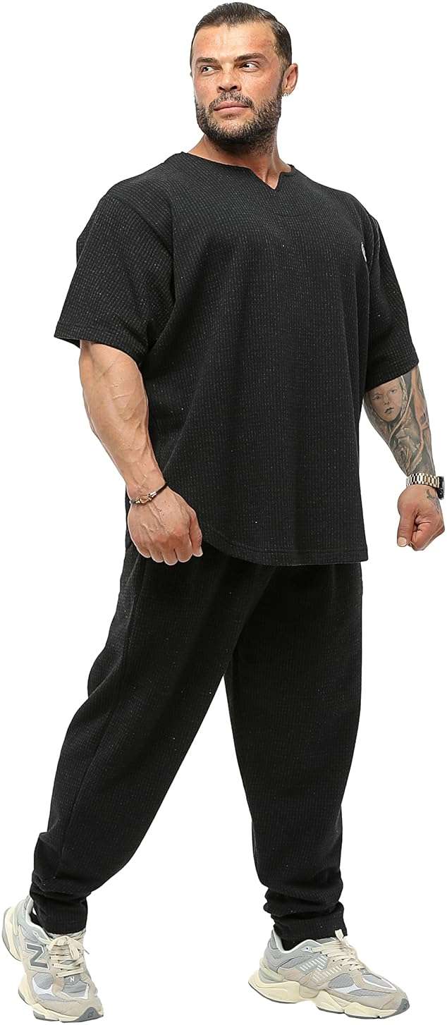 Men's Oversize T-Shirt, Bodybuilding, Lifting Cardio Rag Top Thick Fabric Textured Active T-Shirt - Image 8