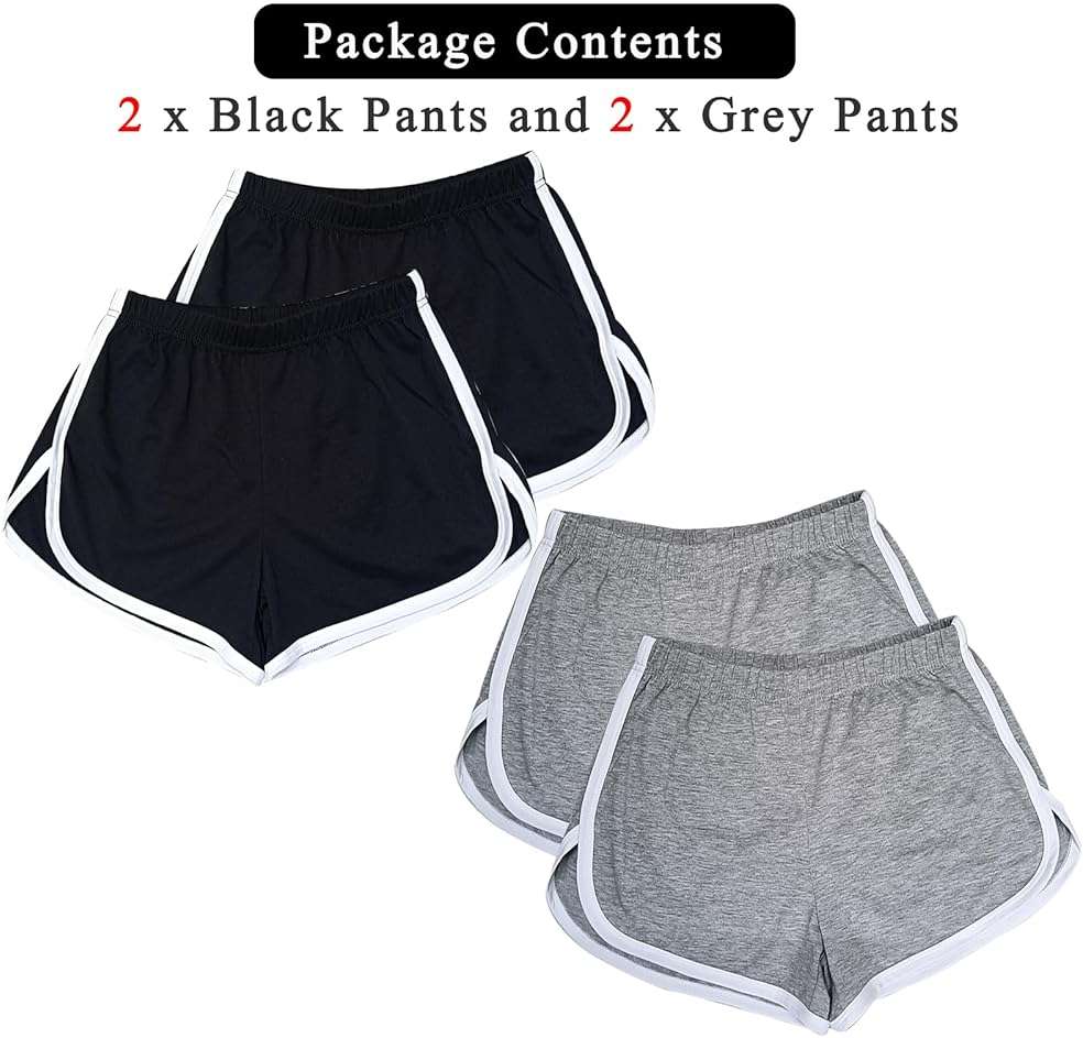 Cameway 4 Pack Women's Cotton Yoga Dance Short Pants Summer Athletic Cycling Hiking Sports Shorts - Image 4