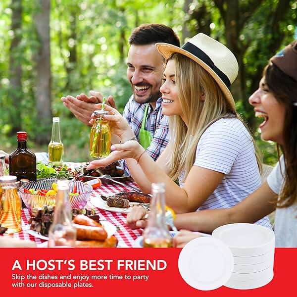 Stock Your Home 100 Count Premium White Plastic Plates, 6 Inch White Disposable Wedding Cake Plates, Heavy Duty Plastic Dessert Plates, Cocktail Appetizer Plates for Christmas Dinner Parties - Image 7