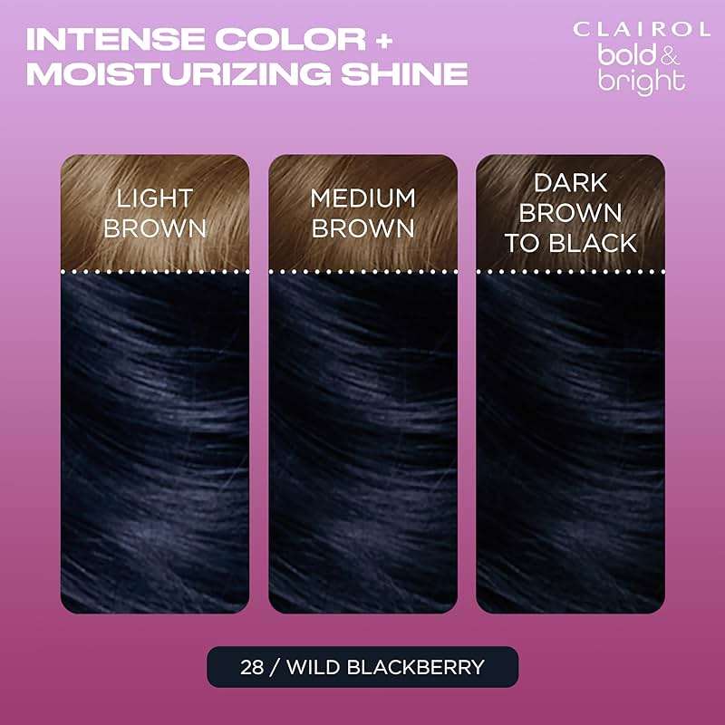 Clairol Bold & Bright Permanent Hair Dye, 28 Wild Blackberry Hair Color | Intense Vibrancy + Moisturizing Shine | Includes Color Boost Glaze to Amplify Color Anytime | Pack of 1 - Image 4